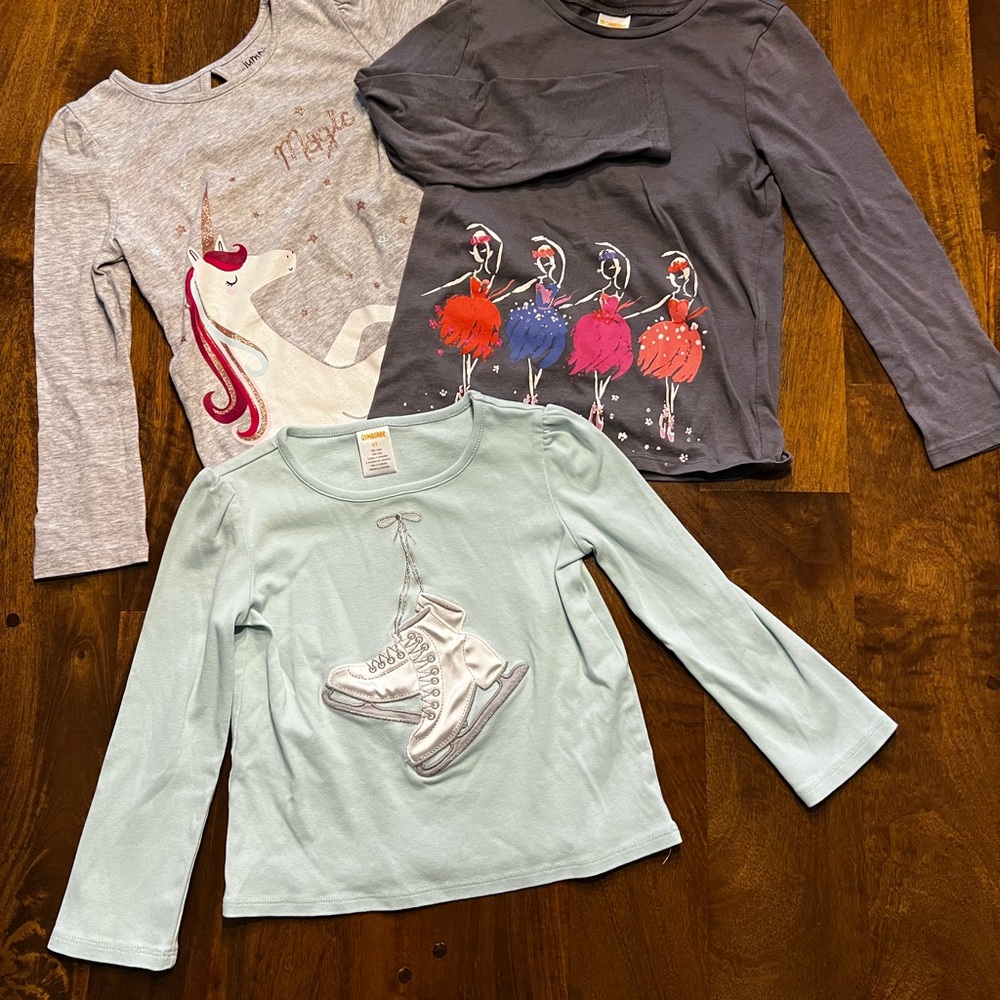 Gymboree and Jumping Beans Kids Graphic Long Sleeve Tops - Set of 3